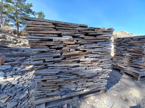 Плитняк златолит серебристый для фасада купить в Череповце