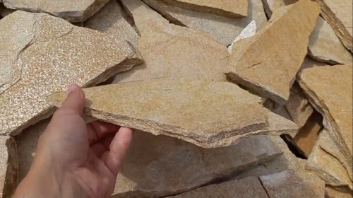 Плитняк златолит жёлтый для цоколя купить в Череповце