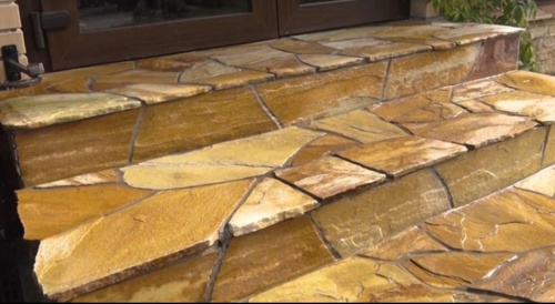 Плитняк златолит жёлтый золотистый для отмостки купить в Череповце